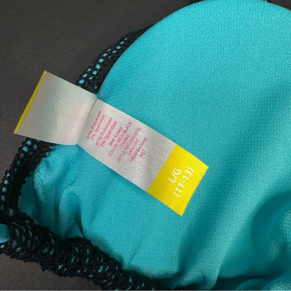No Boundaries Black/Aqua Lined Mesh Bikini NWOT - Picture 9 of 11
